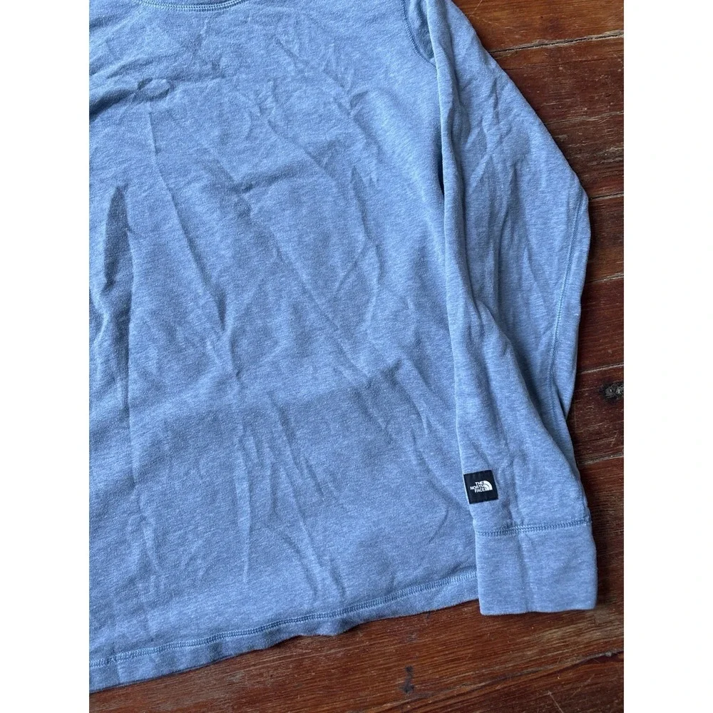 The North Face Mens Long Sleeve T-Shirt Blue Logo Tee Size Medium